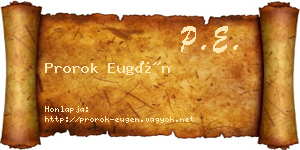 Prorok Eugén névjegykártya